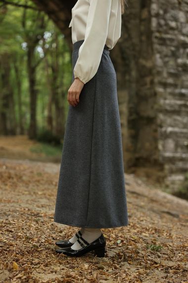 Anthracite Color Long Skirt - photo 3