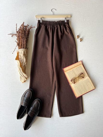 Brown Wool Effect Trousers - photo 2