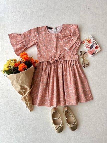 Orange Poplin Tunic and Orange Poplin Girl's Dress Combination - photo 2