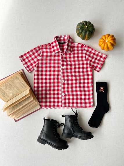 Red Gingham Boy Shirt - photo 2