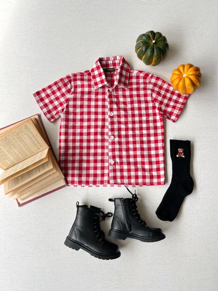 Red Gingham Boy Shirt - photo 1