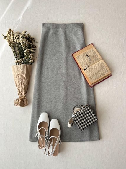 Gray Kachet Long Skirt - photo 1