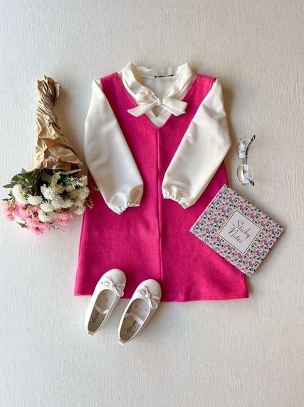 Pink Color Stash Gilet Girl's Dress - photo 1