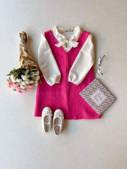 Pink Color Stash Gilet Girl's Dress - photo 2