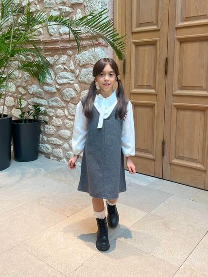 GIRL'S ANTHRACITE CACHET GIRL DRESS - photo 3