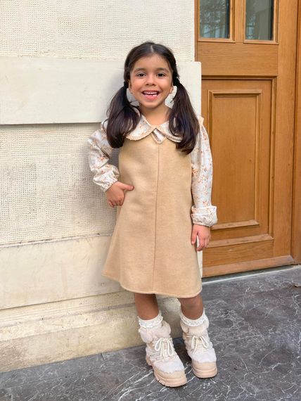 GIRL BEIGE CACHET GILET DRESS - photo 1