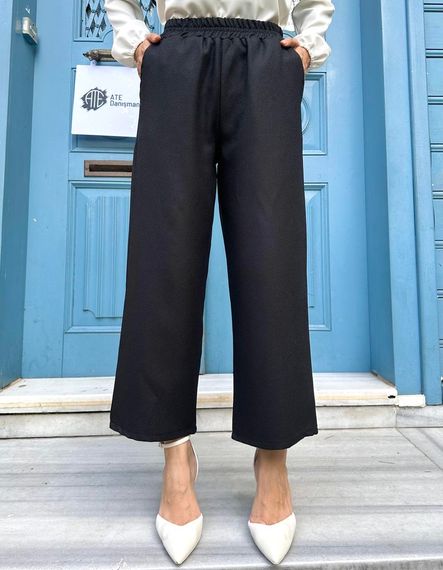 Women's Black Wool Effect Trousers - photo 1