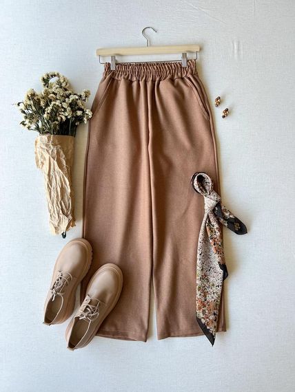 Tan Color Wool Effect Trousers - photo 2