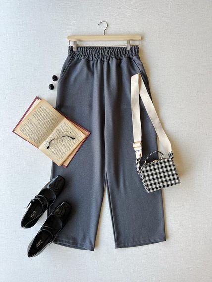 Gray Color Wool Effect Trousers - photo 1