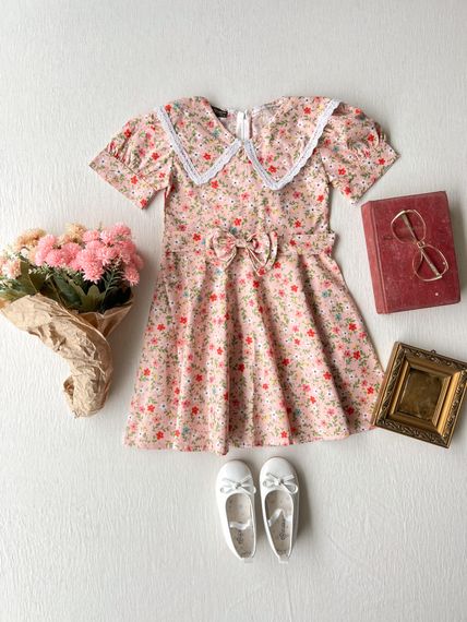 Powder Floral Ruffle Collar Poplin Tunic and Girls' Dress - photo 2