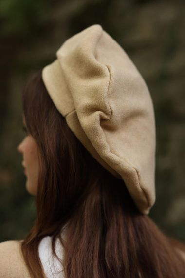 Women's Beige Colored Cashmere Hat - photo 4