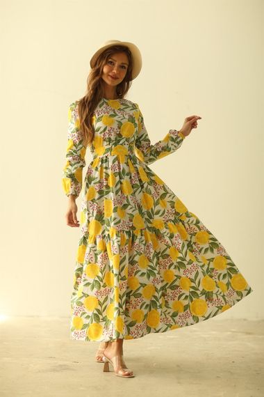 Hijab Lemon Patterned Layered Dress - photo 3