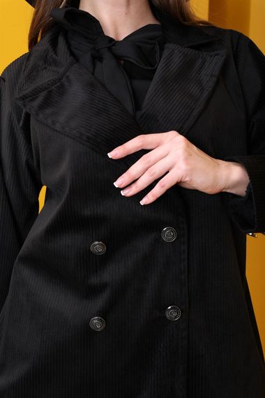 Black Corduroy Pants Jacket Set (Set of 2) - photo 3