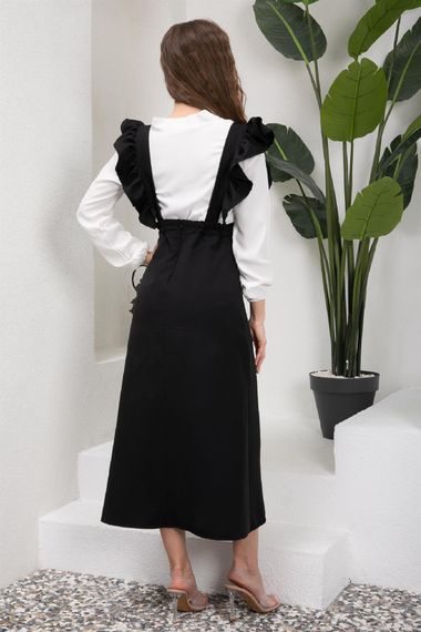 Long Black Crepe Salopet Skirt - photo 4