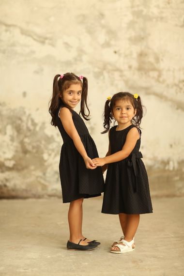BLACK SLEEVE GIRL KIDS DRESS - photo 1