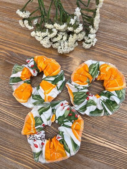3 lü Portakal Desenli  Saç Tokası