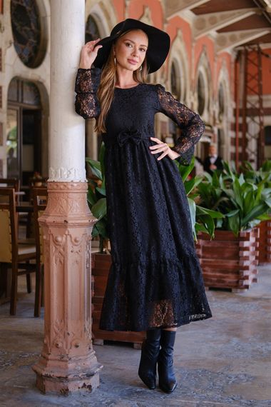 Vintage Black Lace Dress - photo 1