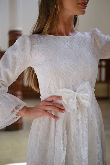 Hijab Vintage White Lace Dress - photo 5