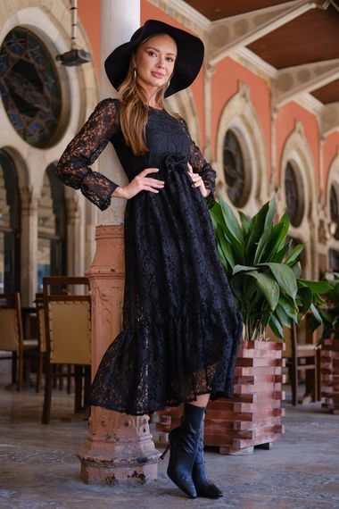 Vintage Black Lace Dress - photo 4