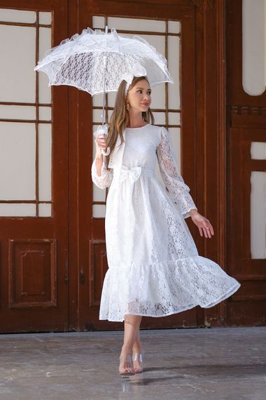 Vintage White Lace Dress - photo 4