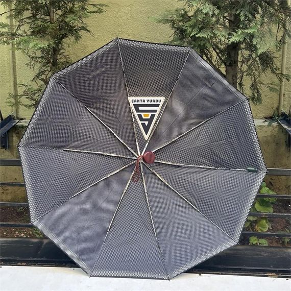Жіноча парасолька-автомат Snotline 07L Black в горошок - фото 2