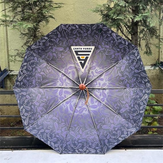 Міні-автомат жіноча парасолька Snotline 07L фіолетовий з малюнком - фото 3