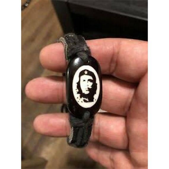 Che Guevara Figured Leather Bracelet Black - photo 2