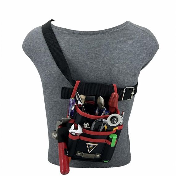 Electrician Technician Waist Bag with Tools Bandolier Black - photo 4