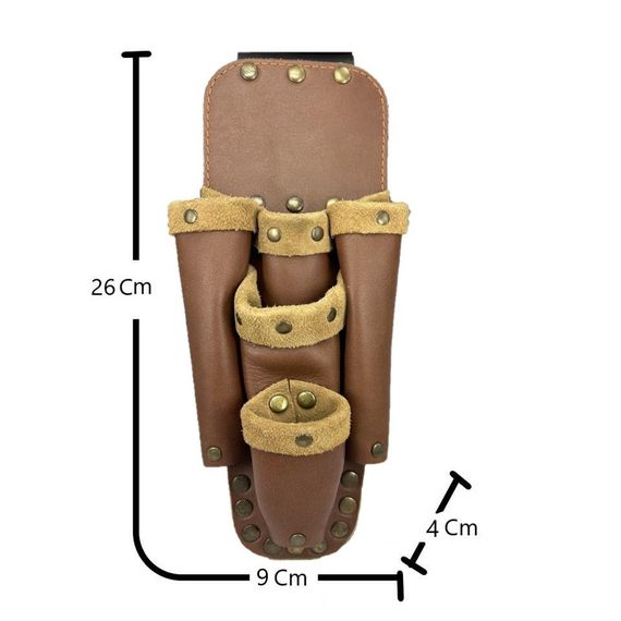 Сумка для інструментів з натуральної шкіри CA103, коричнева, для електриків та техніків, зручна та міцна - фото 3