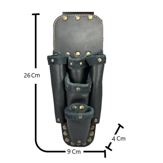 Hakiki Deri CA101 Elektrikçi Teknisyen Bel Çantası Siyah - fotoğraf 5