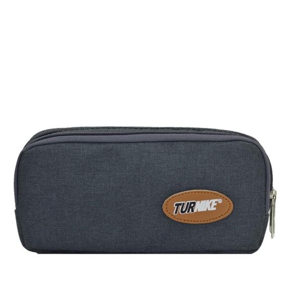 Double Pocket Linen Pencil Bag Smoked - photo 1