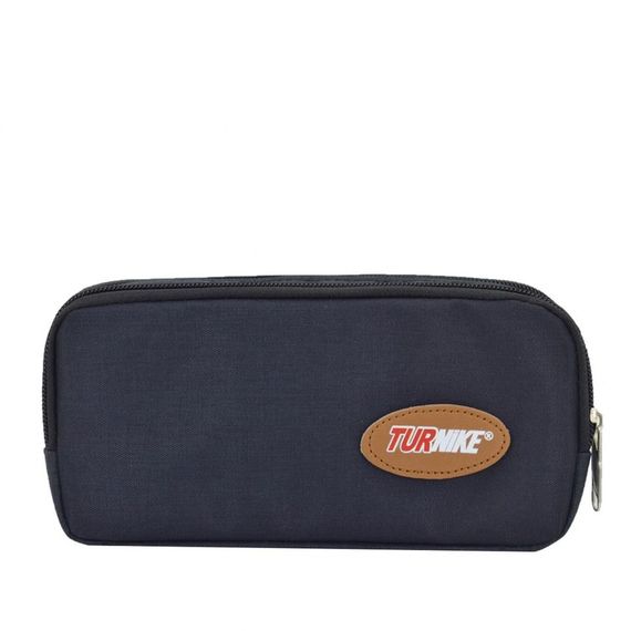 Double Pocket Linen Pencil Bag Black - photo 1