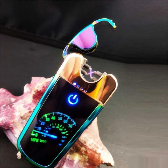 Usb Rechargeable Led Speedometer Electronic Lighter Gold - photo 5