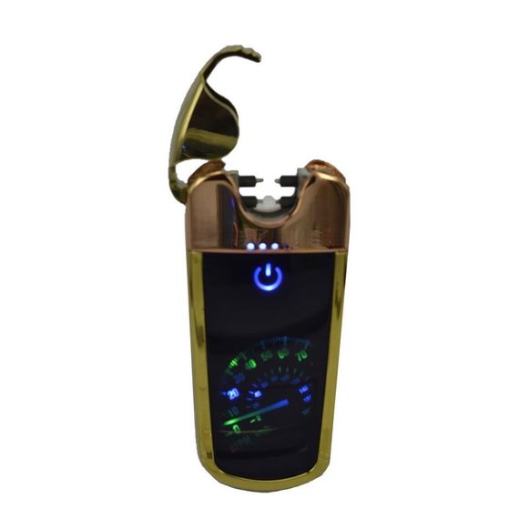 Usb Rechargeable Led Speedometer Electronic Lighter Gold - photo 2