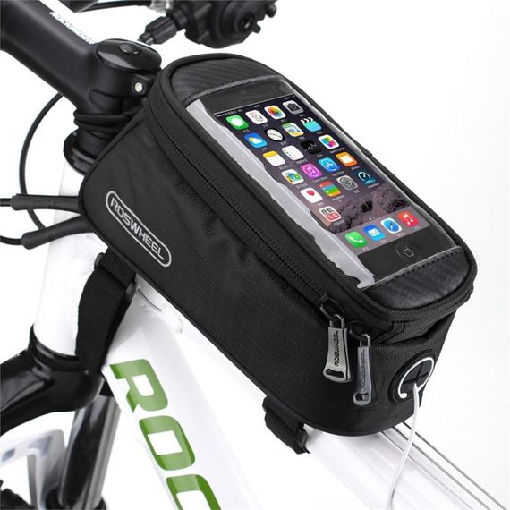 Roswheel Phone Holder Handlebar Cycling Bag Black - photo 5