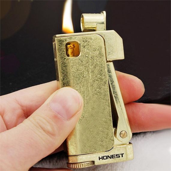 Retro Gasoline Bcz474 Muhtar Lighter Authentic Yellow - photo 2