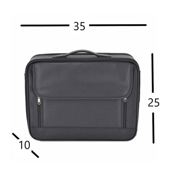 Vegan Leather Briefcase and Laptop Bag with Encrypted Safe 13 Inch Black - photo 5