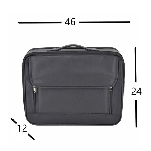 Vegan Leather Briefcase and Laptop Bag with Encrypted Safe 17 Inch Black - photo 5