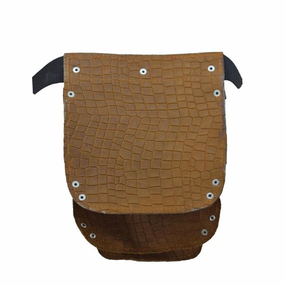 Genuine Crocodile Leather Technician Nail Bib With Pocket Waist Bag Taba - photo 3