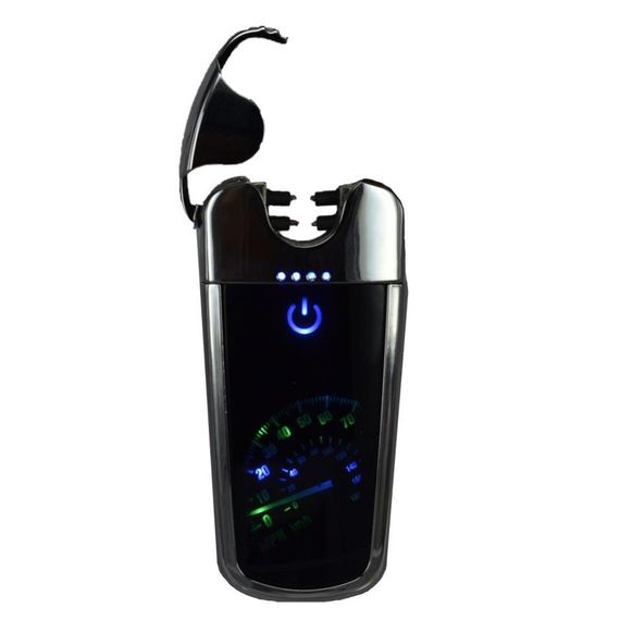 Usb Rechargeable Led Speedometer Electronic Lighter Silver - photo 2