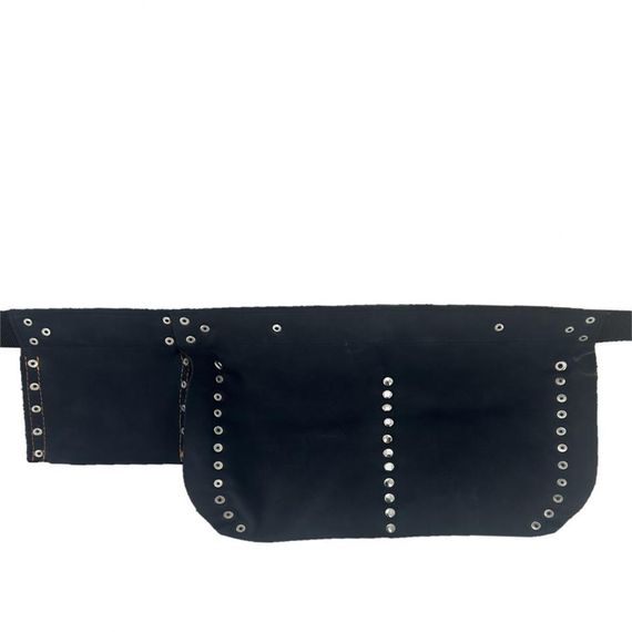 Genuine Leather Nubuck Technician Equipment Nail Bib Waist Bag Black - photo 4