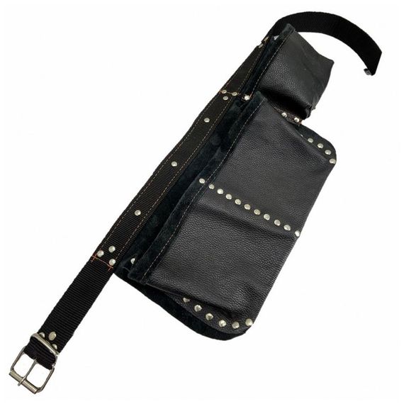 Genuine Leather Technician Tools Nail Apron Waist Bag Black - photo 5