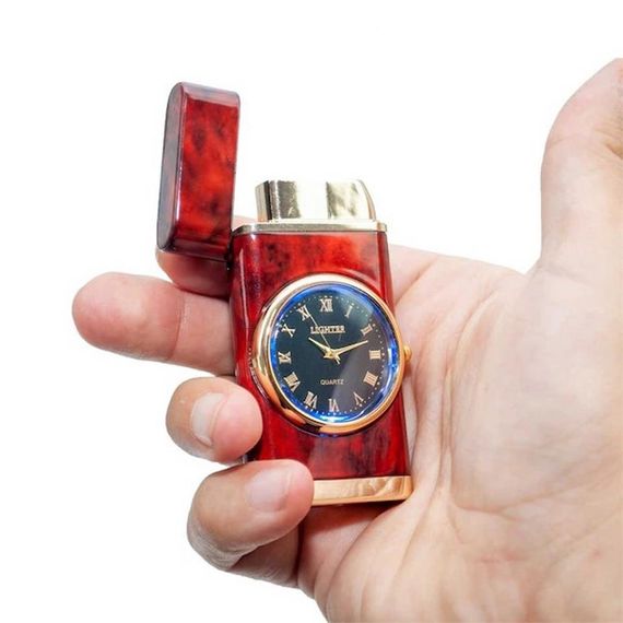 Quartz Clock Torch Jet Lighter Red - photo 2