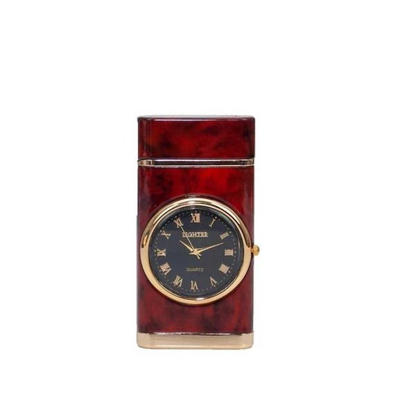 Quartz Clock Torch Jet Lighter Red - photo 3