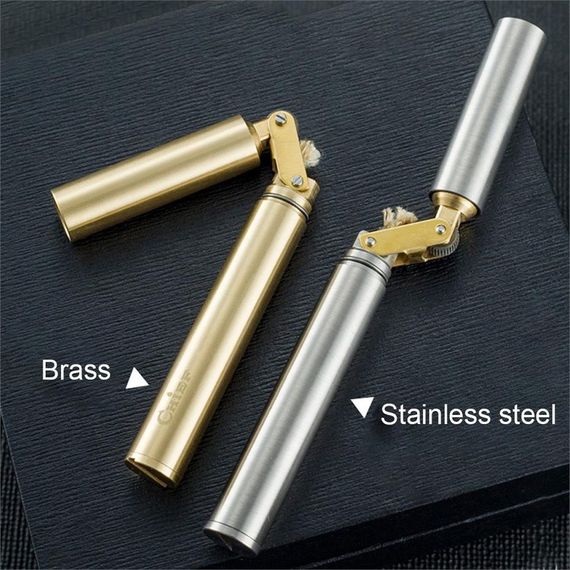 Ultra Slim Gasoline Cylinder Lighter Gold - photo 2