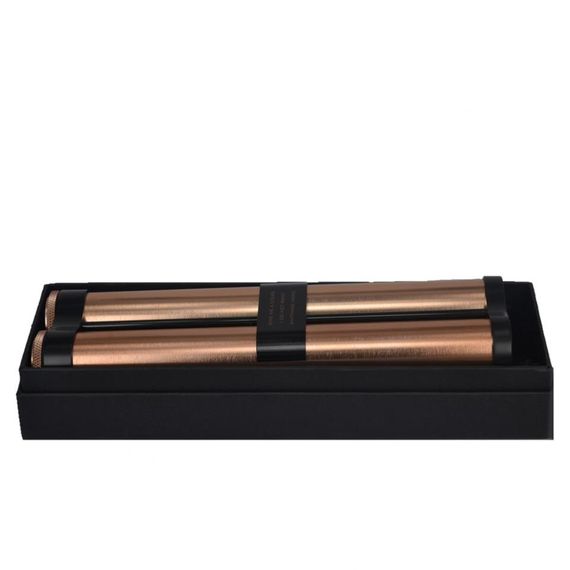 Double Chamber Cigar Storage and Transport Box with Metal Humidifier Gold - photo 2