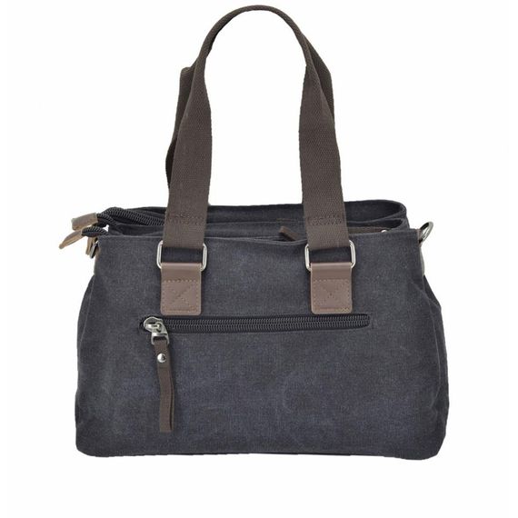 Ççs 31320 Three Compartment Canvas Women's Hand and Shoulder Bag Black - photo 2
