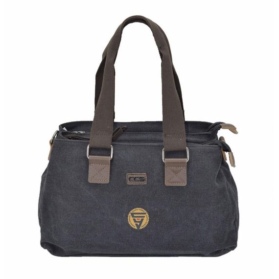 Ççs 31320 Three Compartment Canvas Women's Hand and Shoulder Bag Black - photo 1