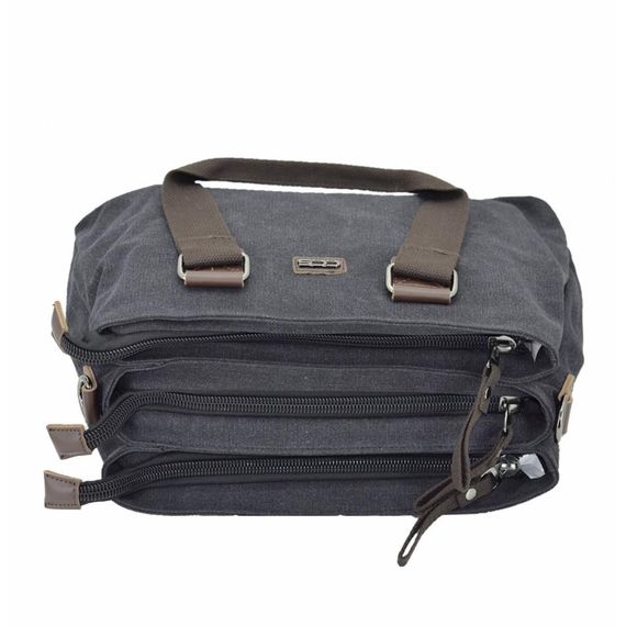 Ççs 31320 Three Compartment Canvas Women's Hand and Shoulder Bag Black - photo 3