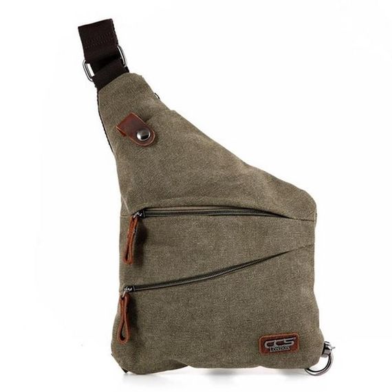 Сумка-рюкзак Ççs London 31473 канва, оливкова, 1 основне відділення, 1 кишеня на блискавці, регульовані лямки для зручності використання - фото 1